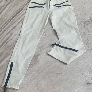 Michael kors white skinny jeans zipper detail sz 4
